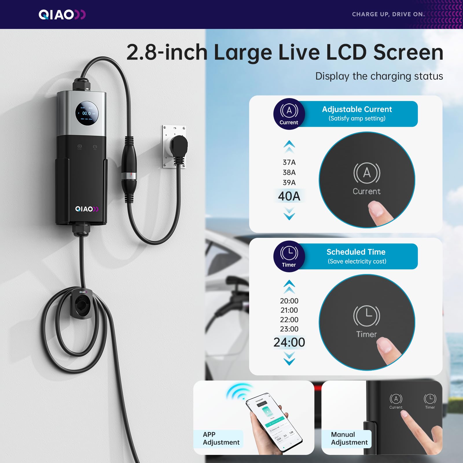 QIAO 레벨 2 전기차 충전기, SAE J1772 4 - Home Ev Charger 리뷰 및 가격
