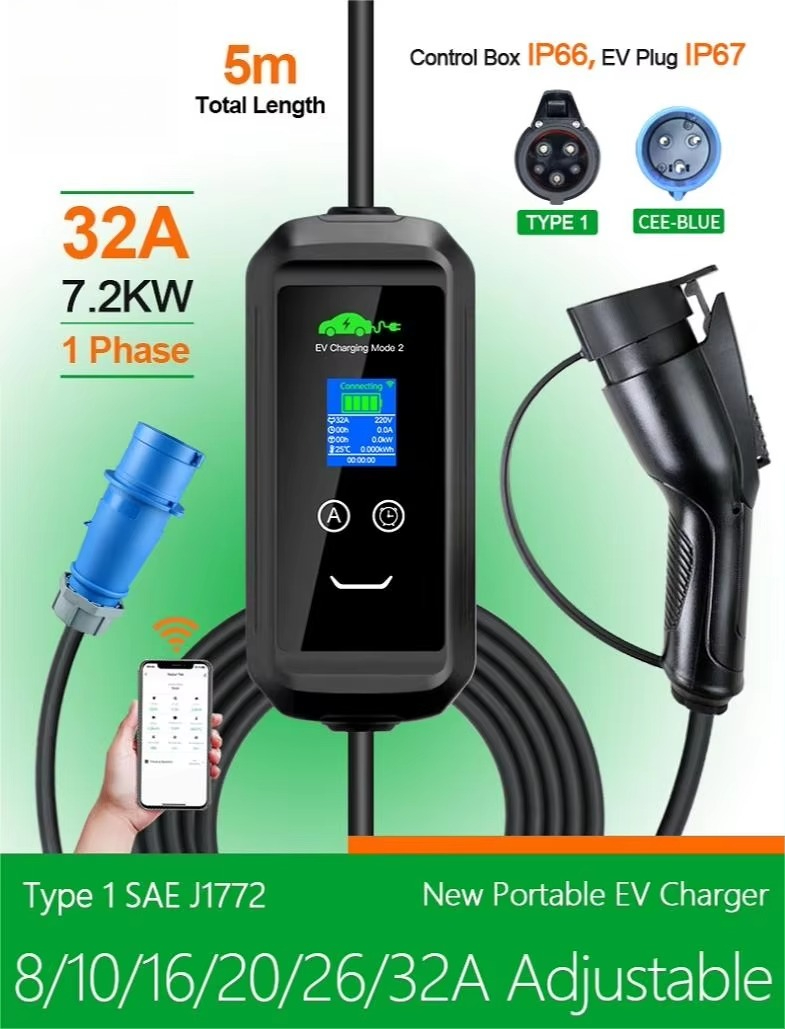맞춤형 미국 AC 휴대용 전기차 충전기 J1772 플러 - Portable Ev Charger 리뷰 및 가격